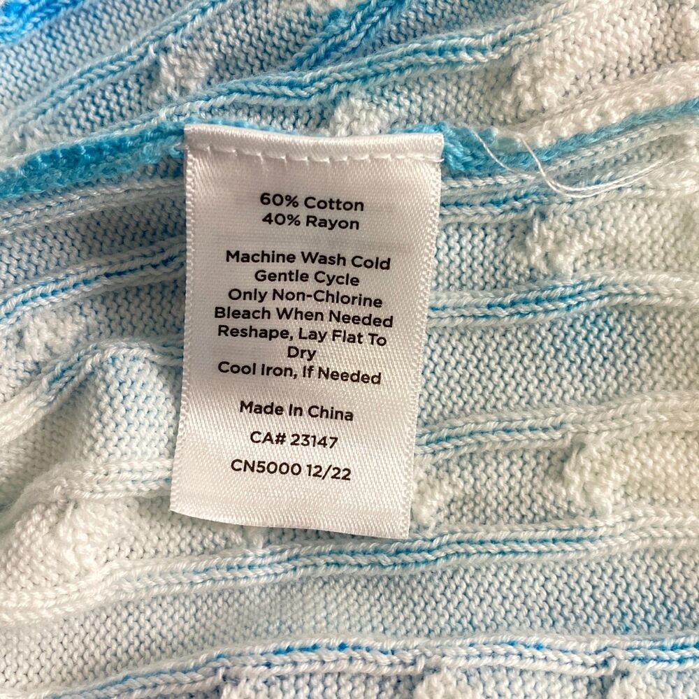 New Talbots Linear Tie Dye Cable Knit Crew Neck Sweater Women's Plus Size 1X - Picture 5 of 7